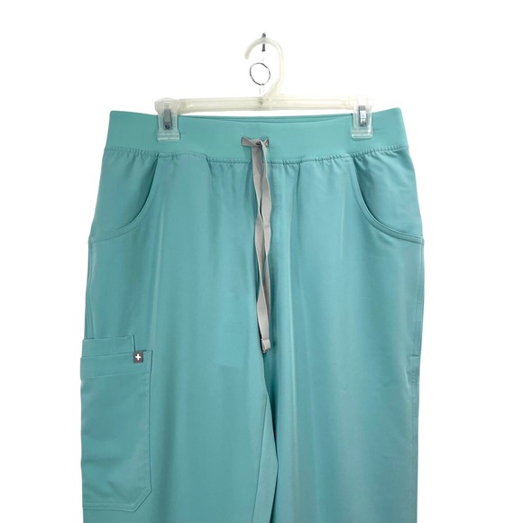 NEW Figs Kade Cargo Scrub Pants Size MT Tall turquoise green aqua blue - Picture 3 of 11